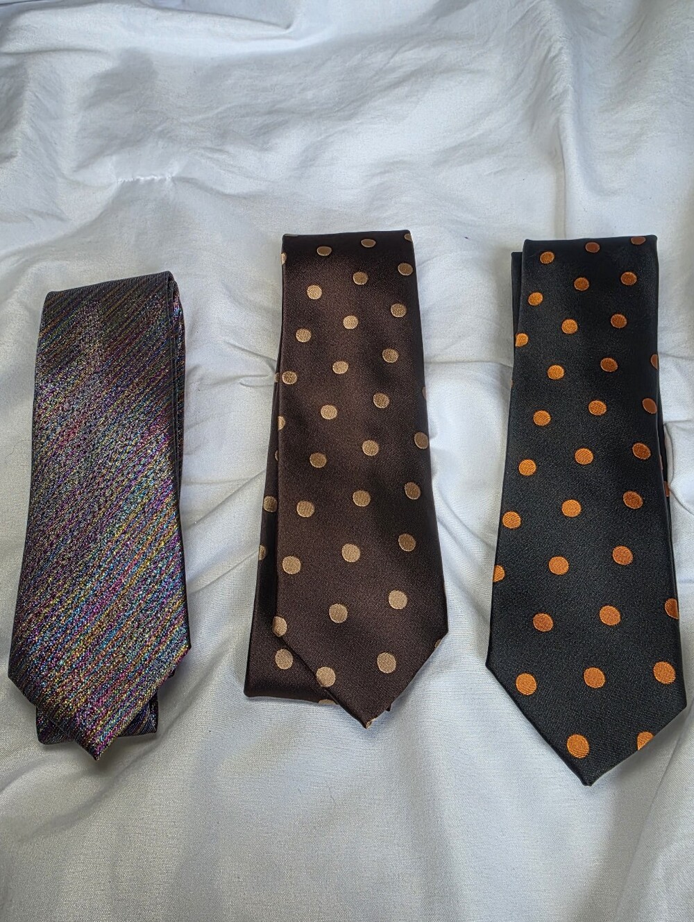 Vesuvio Napoli Men's Polka Dot and Multicolor Polyester Tie Lot